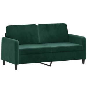 vidaXL Canap&eacute; &agrave; 2 places Vert fonc&eacute; 140 cm Velours