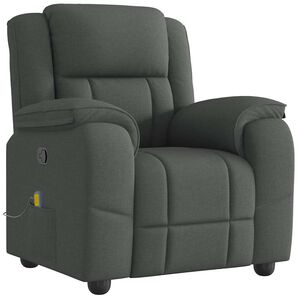 vidaXL Fauteuil de massage inclinable Gris foncé Tissu