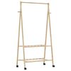 vidaXL Porte-vêtements et étagères et roulettes 96x45,5x155,5cm bambou