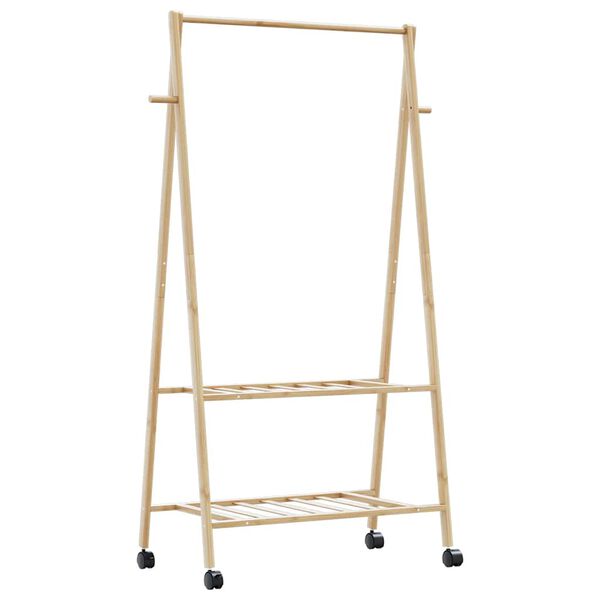 vidaXL Porte-vêtements et étagères et roulettes 96x45,5x155,5cm bambou