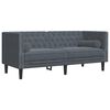 vidaXL Ensemble de canapé Chesterfield et traversins 2 pcs gris foncé