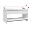 vidaXL Table basse blanc brillant 102x50x52,5 cm bois d'ingénierie