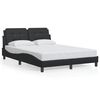 vidaXL Cadre de lit avec LED sans matelas Zadar noir 137x190 cm