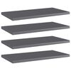 vidaXL Panneaux biblioth&egrave;que 4pcs Gris brillant 40x20x1,5cm Agglom&eacute;r&eacute;