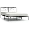 vidaXL Cadre de lit m&eacute;tal sans matelas avec t&ecirc;te de lit noir 150x200cm