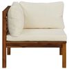 vidaXL Ensemble de canapés 2 pcs et coussins blanc crème Acacia solide