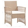 vidaXL Salon de jardin 4 pcs avec coussins Résine tressée Beige
