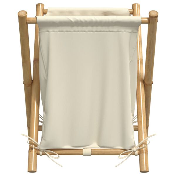 vidaXL Panier &agrave; linge blanc cr&egrave;me 45x55x63,5 cm bambou