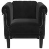 vidaXL Fauteuil noir velours
