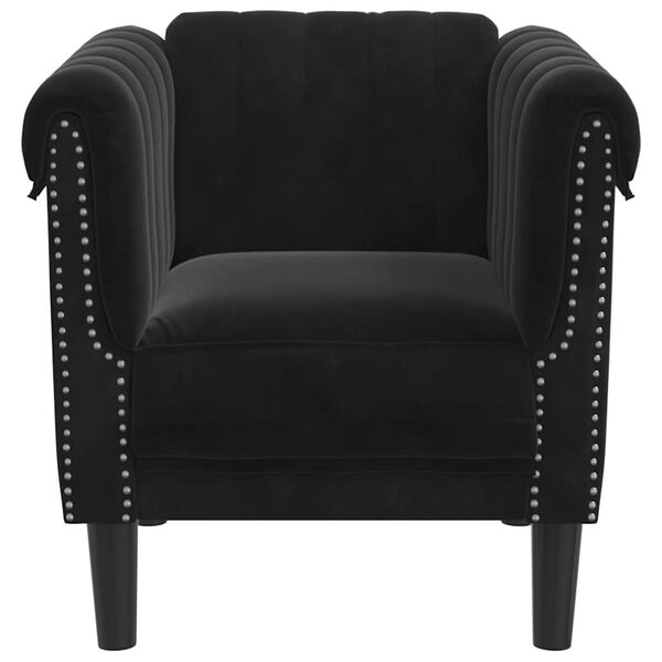 vidaXL Fauteuil noir velours