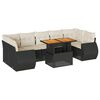 vidaXL Salon de jardin 8 pcs avec coussins noir r&eacute;sine tress&eacute;e