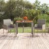 vidaXL Table de jardin dessus en bois Gris 90x90x75 cm R&eacute;sine tress&eacute;e