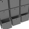 vidaXL &Eacute;tag&egrave;re &agrave; 9 cubes avec bo&icirc;tes Gris 103x30x107,5 cm Tissu