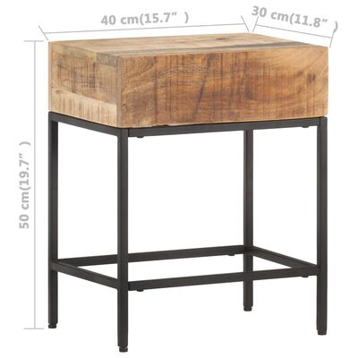 vidaXL Table d'appoint 40x30x50 cm Bois massif de manguier brut