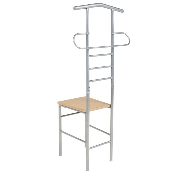 vidaXL Chaise valet de nuit lot de 2 m&eacute;tal