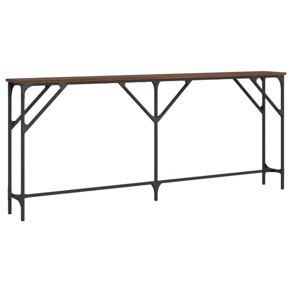 vidaXL Table console ch&ecirc;ne marron 180x23x75 cm bois d'ing&eacute;nierie
