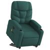 vidaXL Fauteuil inclinable de massage vert fonc&eacute; tissu