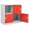 vidaXL Armoire à casiers Gris clair et rouge 90x45x92,5 cm Acier