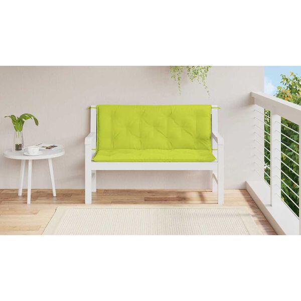 vidaXL Coussin de banc de jardin vert vif 120x(50+50)x7cm tissu oxford