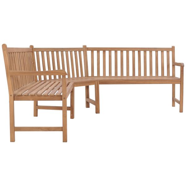 vidaXL Banc d'angle de jardin 185x185x90 cm bois de teck solide