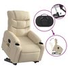 vidaXL Fauteuil inclinable de massage électrique crème tissu