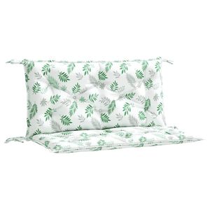 vidaXL Coussins de banc de jardin lot de 2 motif de feuilles tissu