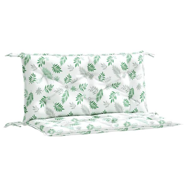 vidaXL Coussins de banc de jardin lot de 2 motif de feuilles tissu