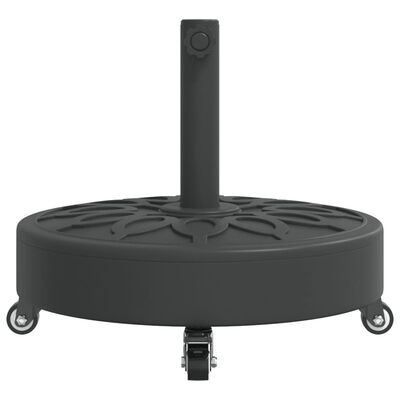 vidaXL Base de parasol avec roues pour mâts Ø38 / 48 mm 27 kg rond