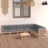 vidaXL Salon de jardin 8 pcs avec coussins Bois de pin massif