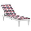 vidaXL Coussin de chaise de terrasse carreaux rouge (75+105)x50x4 cm