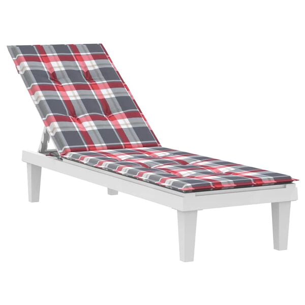 vidaXL Coussin de chaise de terrasse carreaux rouge (75+105)x50x4 cm
