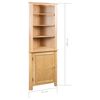 vidaXL Armoire d'angle 59x36x180 cm Bois de ch&ecirc;ne massif