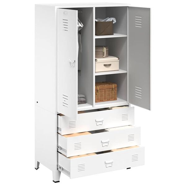 vidaXL Garde-robe Blanc 90x50x180 cm M&eacute;tal