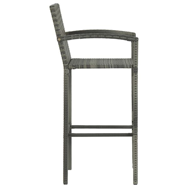 vidaXL Tabourets de bar lot de 2 gris r&eacute;sine tress&eacute;e