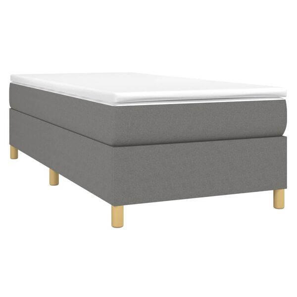 vidaXL Sommier à lattes de lit et matelas gris foncé 100x203 cm tissu