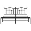 vidaXL Cadre de lit métal sans matelas avec tête de lit noir 183x213cm