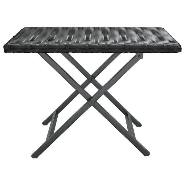 vidaXL Table pliable noir 45x35x32 cm r&eacute;sine tress&eacute;e