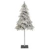 vidaXL Sapin de No&euml;l artificiel 150 LED&boules&neige floqu&eacute;e 150 cm