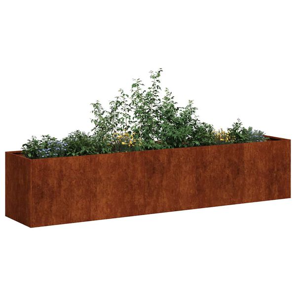 vidaXL Jardini&egrave;re rouill&eacute; 200x40x40 cm acier inoxydable