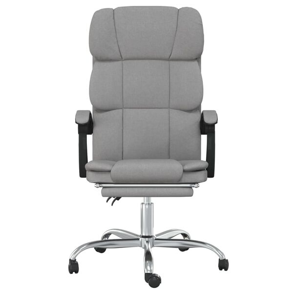 vidaXL Fauteuil inclinable de bureau gris clair tissu