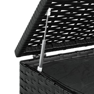 vidaXL Boîte à coussins de jardin Résine tressée 100x97,5x104 cm Noir