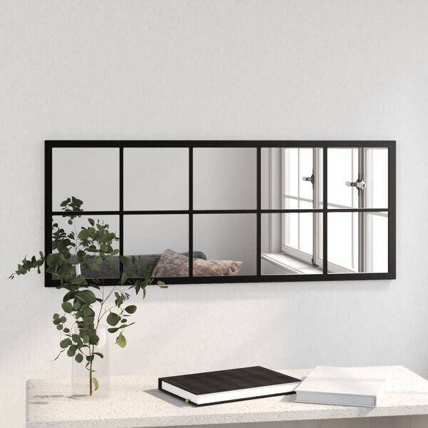 vidaXL Miroir mural noir 100x40 cm m&eacute;tal