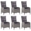 vidaXL Ensemble &agrave; manger de jardin 7 pcs Gris