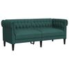 vidaXL Canapé Chesterfield 2 places vert foncé tissu