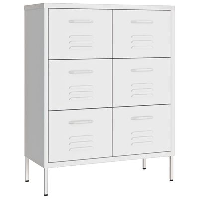 vidaXL Armoire à tiroirs Blanc 80x35x101,5 cm Acier