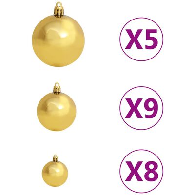 vidaXL Arbre de Noël artificiel pré-éclairé et boules blanc 65 cm