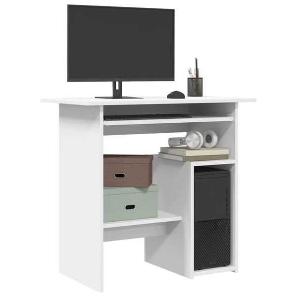 vidaXL Bureau Blanc 80x45x74 cm Bois d&rsquo;ing&eacute;nierie