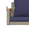 vidaXL Balancelle avec coussins gris 63x62x40 cm résine tressée