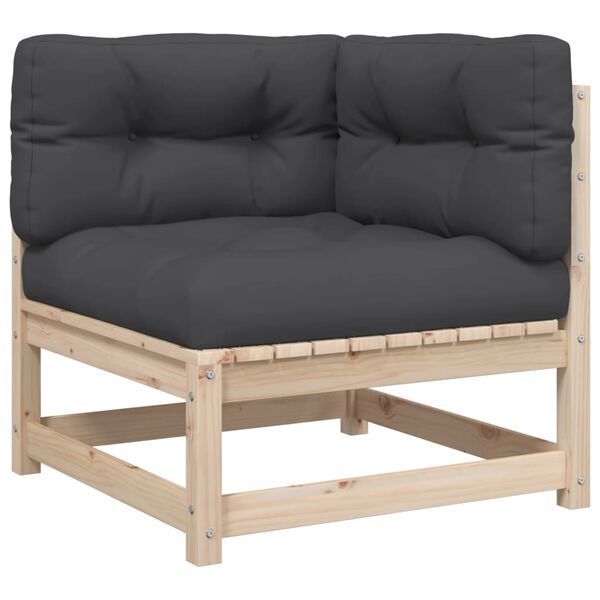 vidaXL Salon de jardin 2 pcs avec coussins bois de pin massif