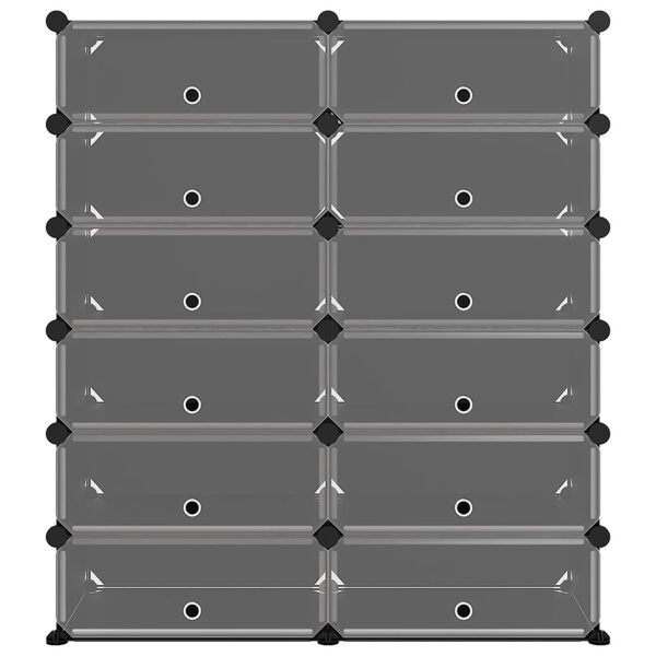 vidaXL &Eacute;tag&egrave;re &agrave; chaussures Noir 94,5x36,5x106 cm PP